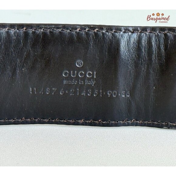 Authentic Gucci Cream Guccissima Leather Gold Interlocking G Buckle Belt 90/36 - Picture 7 of 12